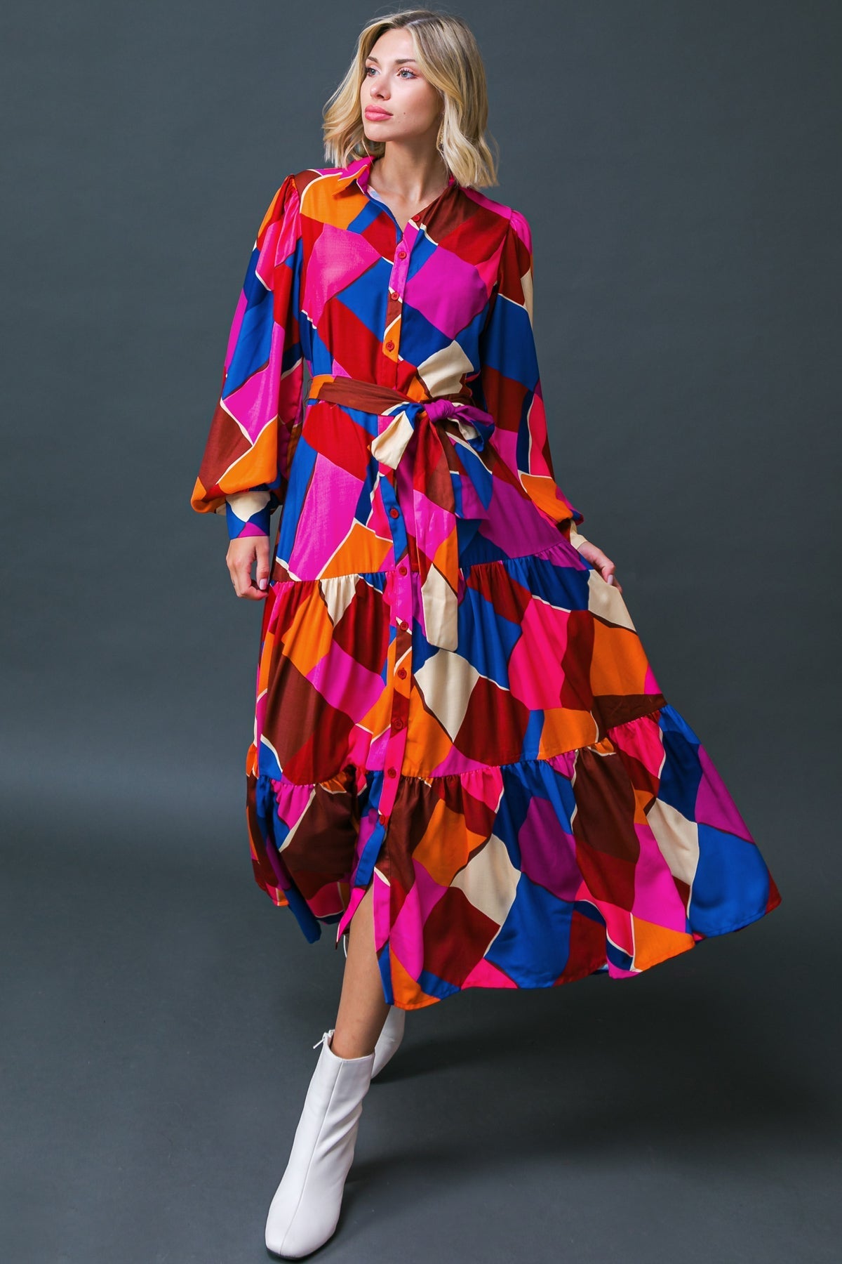 WISE WOMAN WOVEN MIDI DRESS Flying Tomato